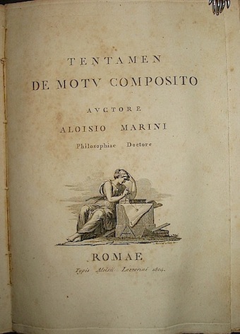 Aloisio Marini Tentamen de motu composito 1804 Romae typis Aloisii Lazzarini